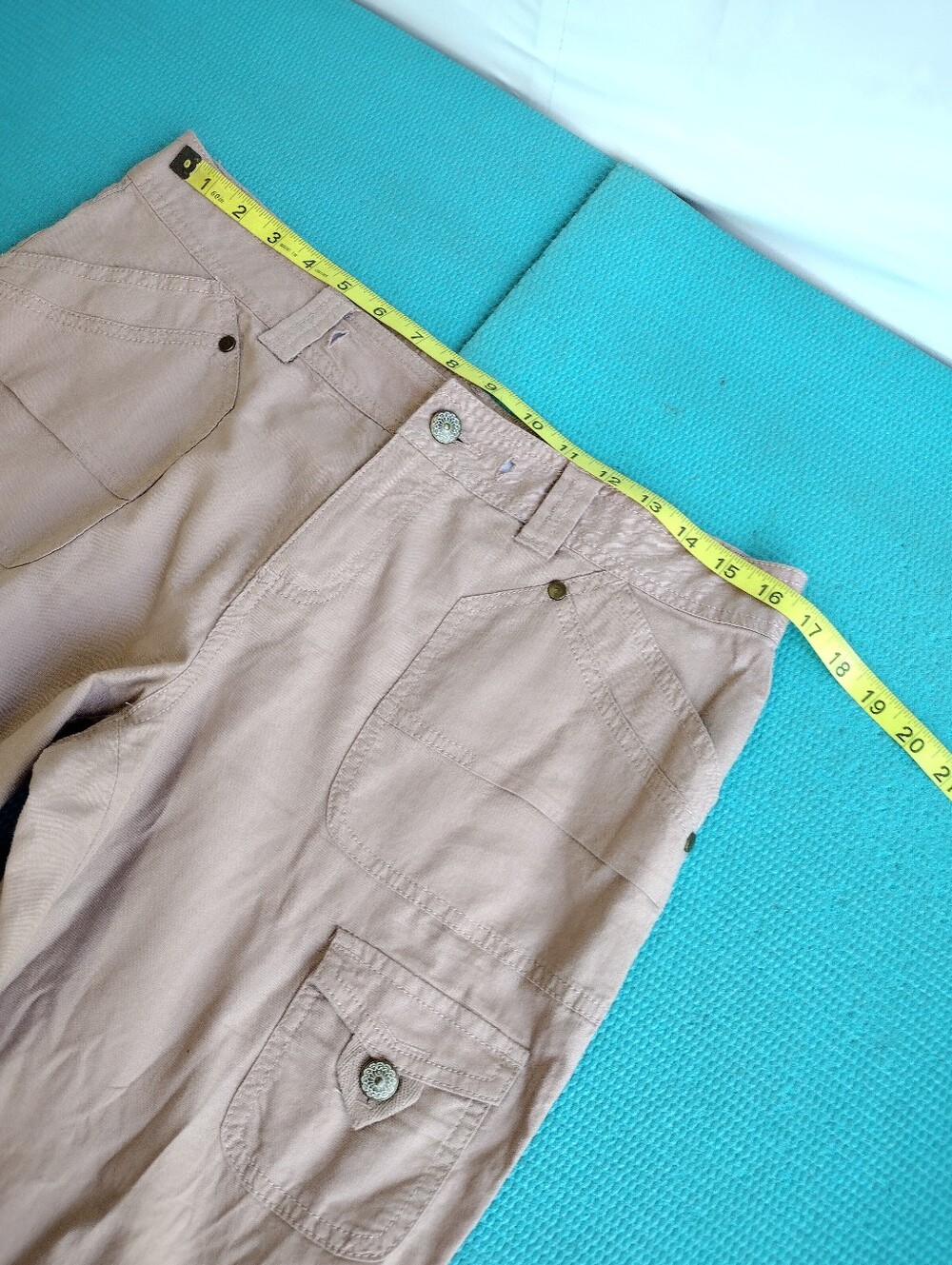 Dressbarn Women's Cargo Capri Pants Ties at Calf - Mauve - Size 8 - Picture 5 of 8